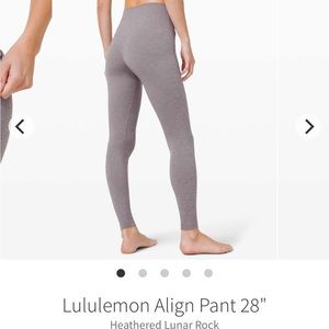 Lululemon Align Pant 28" Heathered Lunar Rock